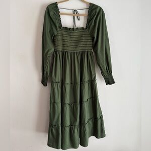 Hill House Forest Green Long Sleeve Dress